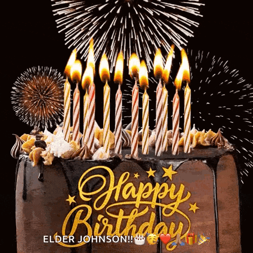 Happy Birthday Fireworks Happy Birthday Cake GIF