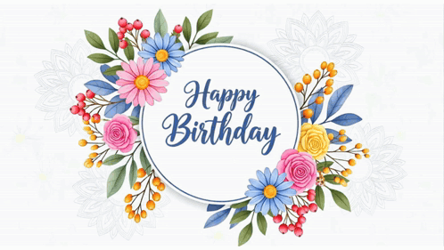 Happy Birthday Flowers GIF