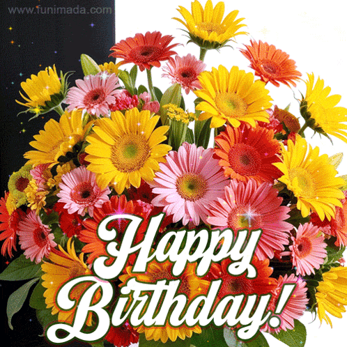 Happy Birthday Flowers GIF