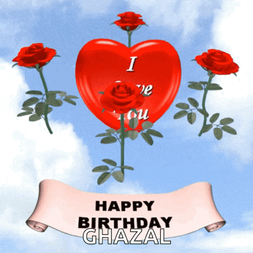 Happy Birthday I Love You Birthday Red Roses GIF