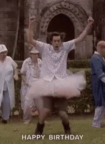 Happy Birthday Jim Carrey GIF. This 364 x 498 animated GIF is part of our jim carrey tutu collection. Related themes include dance, funny, happy birthday…