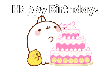 Happy Birthday Molang Sticker