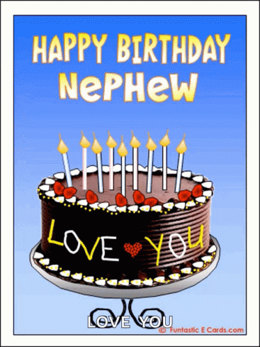 Happy Birthday Nephew GIF. This 373 x 498 animated GIF is part of our nephew birthday collection. Related themes include cake, candle, happy birthday…