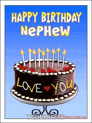 Happy Birthday Nephew GIF. This 374 x 498 animated GIF is part of our nephew birthday collection. Related themes include cake, candle, happy birthday…