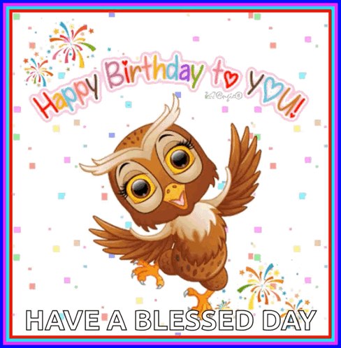 Happy Birthday Owl GIF. This 488 x 498 animated GIF is part of our happy birthday dancing collection. Related themes include celebrate, confetti, dancing…