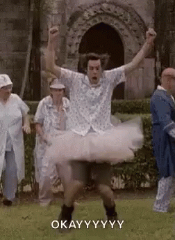 Happy Dance GIF. This 252 x 344 animated GIF is part of our jim carrey tutu collection. Related themes include ballet, crazy, dance. Created by SJLathan…