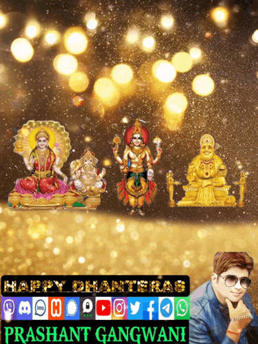 Happy Dhanteras First Day That Marks The Festival Of Diwali GIF. This 374 x 498 animated GIF is part of our lakshmi mata collection. Created by pgangwani35…