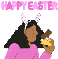 Happy Easter Chocolate Sticker