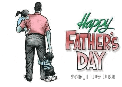 Happy Fathers Day Father And Children GIF