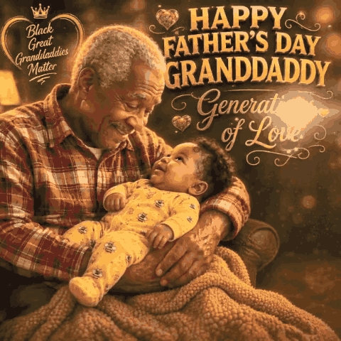 Happy Fathers Day Granddaddy Black Great Granddaddies Matter GIF. This 480 x 480 animated GIF is part of our happy grandparents day collection. Created by…
