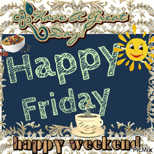 Happy Friday GIF. This 498 x 498 animated GIF is part of our guten morgen freitag collection. Related themes include happy friday. Created by sobronxjourno…
