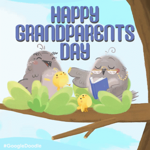Happy Grandparents Day Grandma And Grandpa Day GIF. This 498 x 498 animated GIF is part of our happy grandparents day collection. Created by GoogleDoodles…