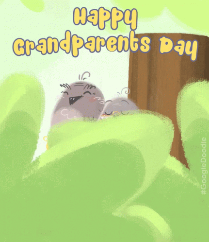 Happy Grandparents Day Grandma And Grandpa Day GIF. This 431 x 498 animated GIF is part of our happy grandparents day collection. Created by GoogleDoodles…