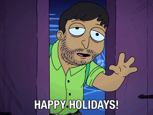Happy Holidays Smiling Friends GIF