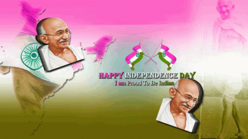 Happy Independence Day Mahatma Gandhi GIF