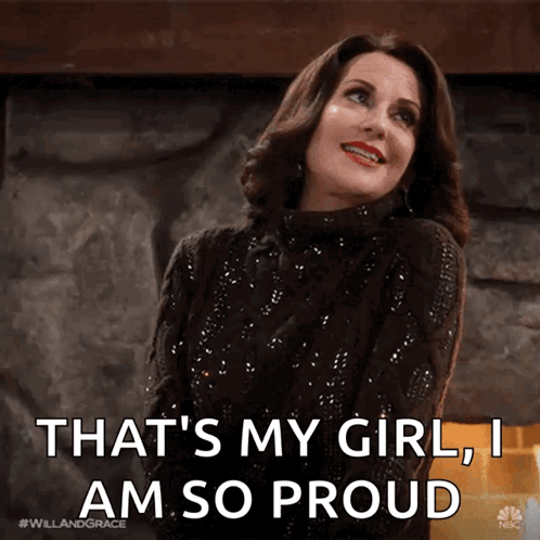 Happy Megan Mullally GIF