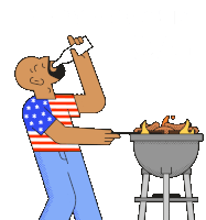 Happy Memorial Day Grill Sticker