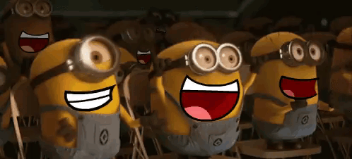Happy Minions GIF. This 498 x 226 animated GIF is part of our minions cheering collection. Related themes include banana, happy. Created by dandadan. View…
