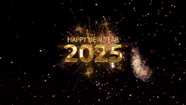 Happy New Year 2025 Gold GIF