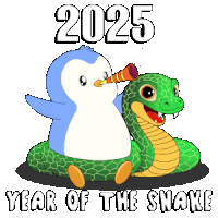 Happy New Year Pudgy Sticker