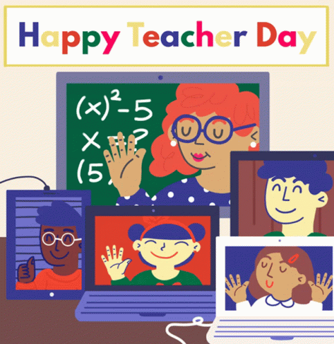 Happy Teachers Day World Teachers Day GIF. This 483 x 498 animated GIF is part of our multitasking teacher collection. Created by blinkdotla. View the…