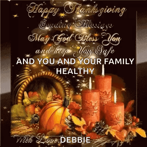 Happy Thanksgiving Sending Blessings GIF