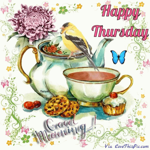 Happy Thursday Good Morning GIF. This 498 x 498 animated GIF is part of our guten morgen donnerstag collection. Related themes include coffee, good morning…