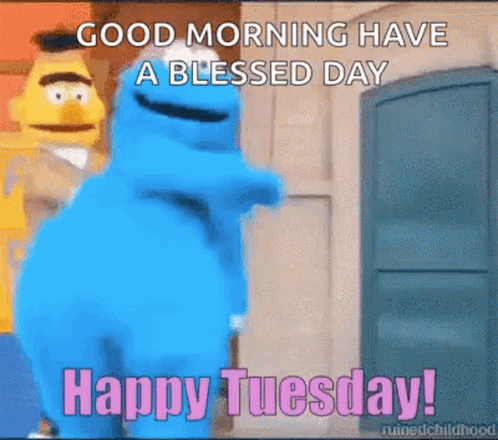 Happy Tuesday Cookie Monster Dance GIF. This 498 x 440 animated GIF is part of our lustiger dienstag collection. Related themes include dancing, happy…