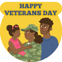 Happy Veterans Day Family Sticker