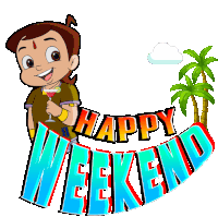 Happy Weekend Chhota Bheem Sticker