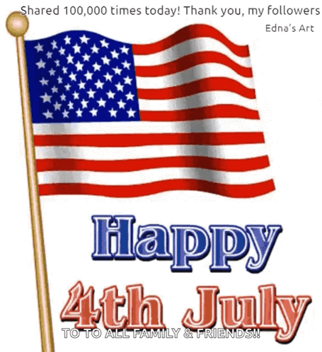 Happy4th Of July American Flag GIF. This 455 x 498 animated GIF is part of our most american collection. Related themes include american flag. Created by…