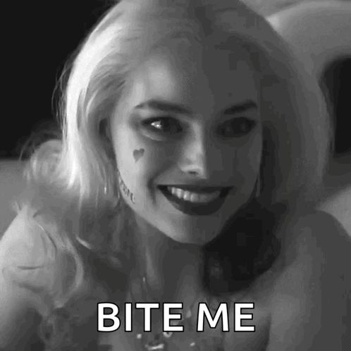 Harley Quinn Bite Me GIF