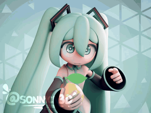Hatsune Miku Eating Lemon GIF