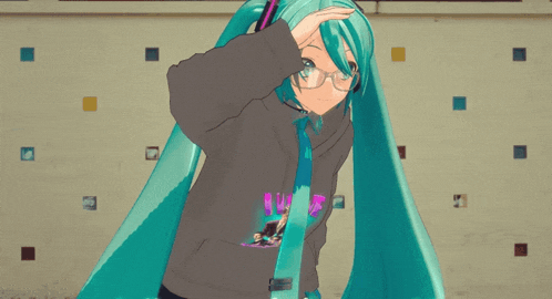 Hatsune Miku Looking GIF