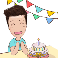 Hauzozo Happy Birthday Sticker