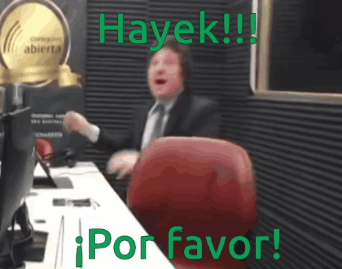 Hayek Milei GIF