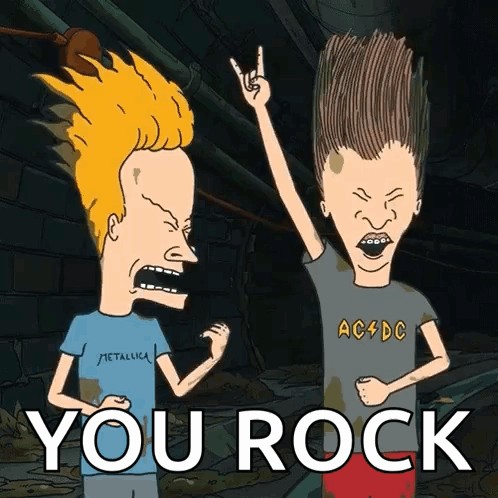 Headbanging Beavis GIF