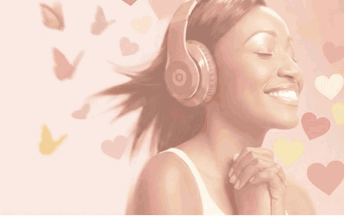 Headphone Girl Enjoying Music Headphones GIF