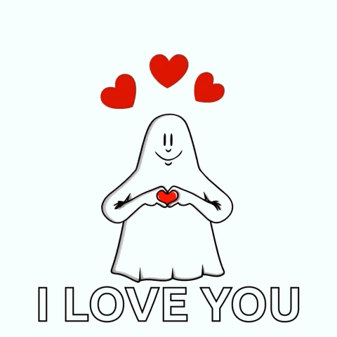 Heart Love Ghost GIF
