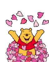 Hearts Pooh Sticker