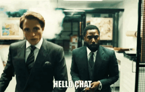 Hello Chat Tenet GIF. This 498 x 317 animated GIF is part of our gob hello darkness collection. Related themes include hello there. Created by Harisshu_…