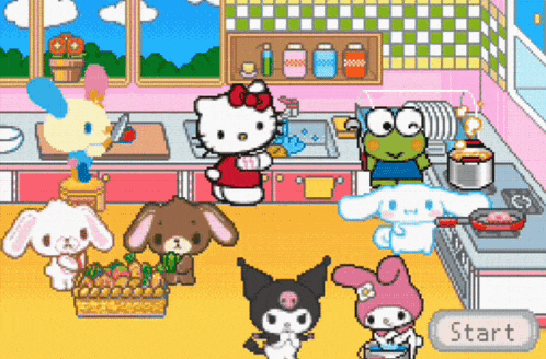 Hello Kitty Party Cooking GIF