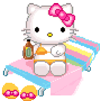 Hello Kitty Sunscreen Kitten Sticker