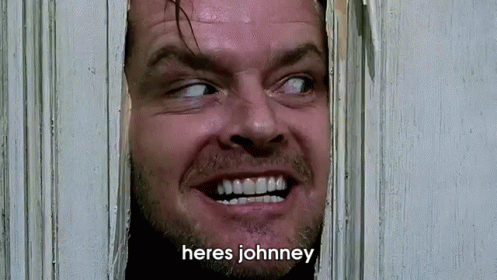 Here'S Johnny  GIF. This 497 x 280 animated GIF is part of our heres johnny collection. View the original animation, share it, or browse related GIFs.