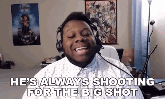 Hes Always Shooting For The Big Shot Finchcaster GIF