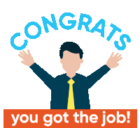 Hired New Job Sticker