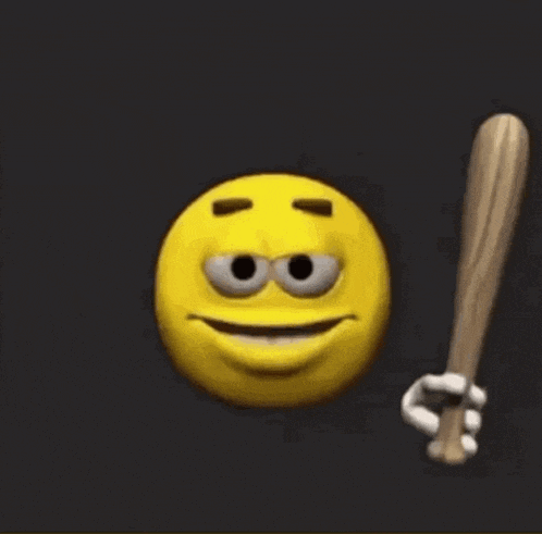Hit On The Head Emoji Bat GIF