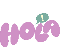 Hola Green Speech Bubble With Exclamation Above Hola In Purple Bubble Letters Sticker