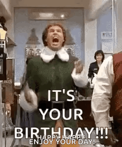 Holiday Classics Elf GIF. This 414 x 498 animated GIF is part of our over the hill birthday collection. Related themes include christmas, excited, happy…