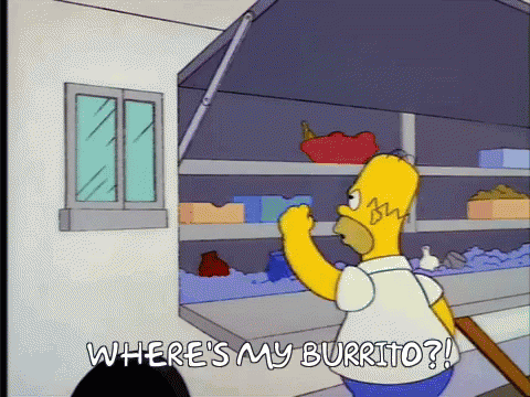Homer Burrito GIF. This 480 x 360 animated GIF is part of our quiero mi bocadillo collection. Related themes include burrito. Created by frogger50. View the…